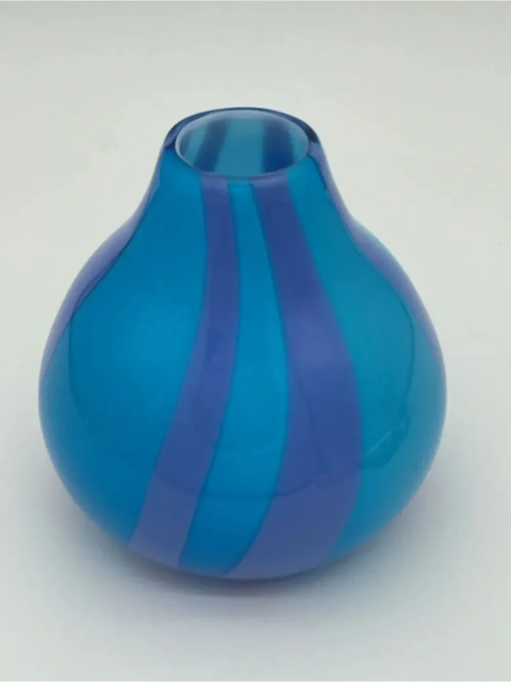 Pier 1 Blue & Purple Striped Art Glass Vase